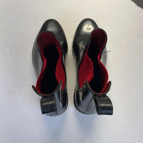 Lauren Ralph Lauren Women's Tally Ankle Rain Boots Size 6 Black Red,Pull On - Picture 6 of 11
